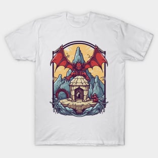 Majestic Red Dragon Design T-Shirt